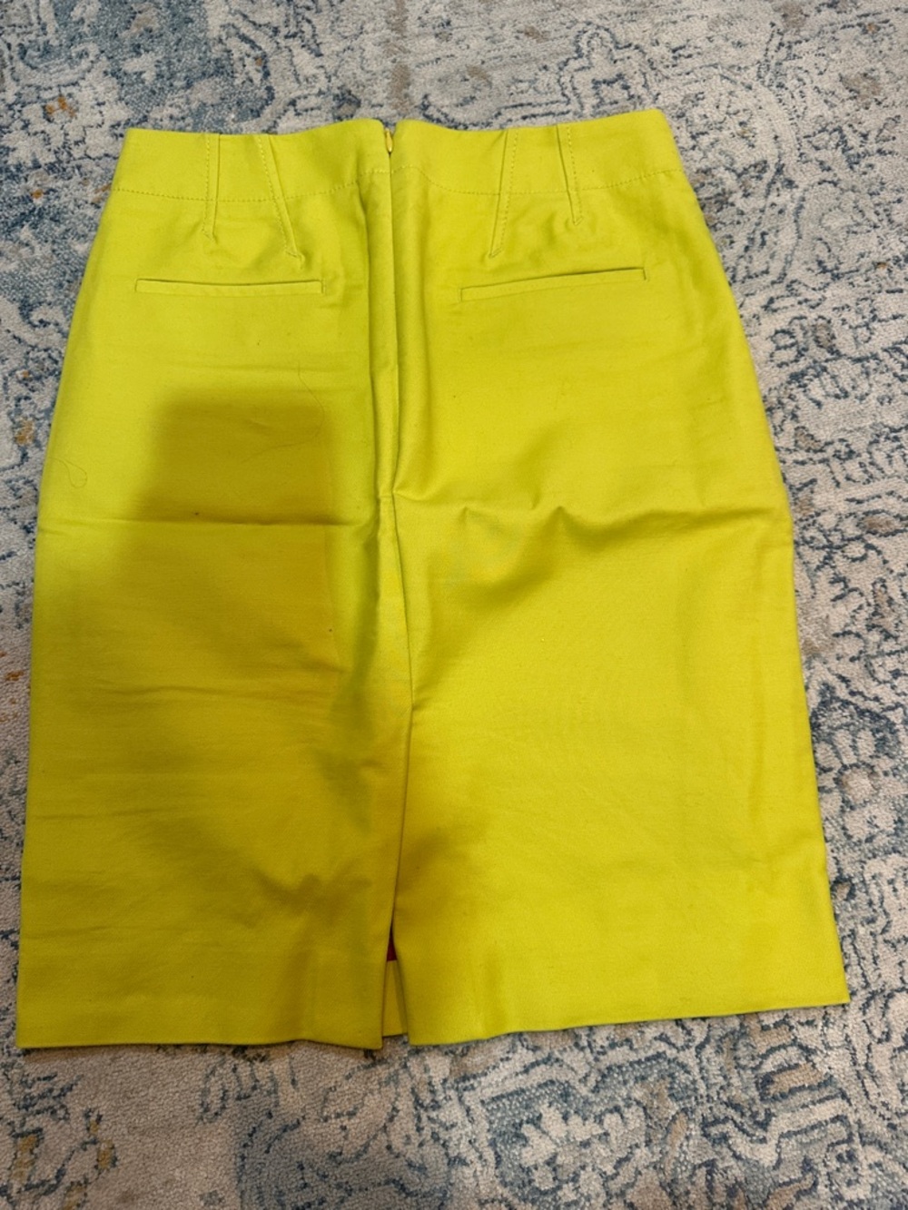 J. Crew Lime Chartreuse Pencil Skirt Size 00 - Picture 3 of 3